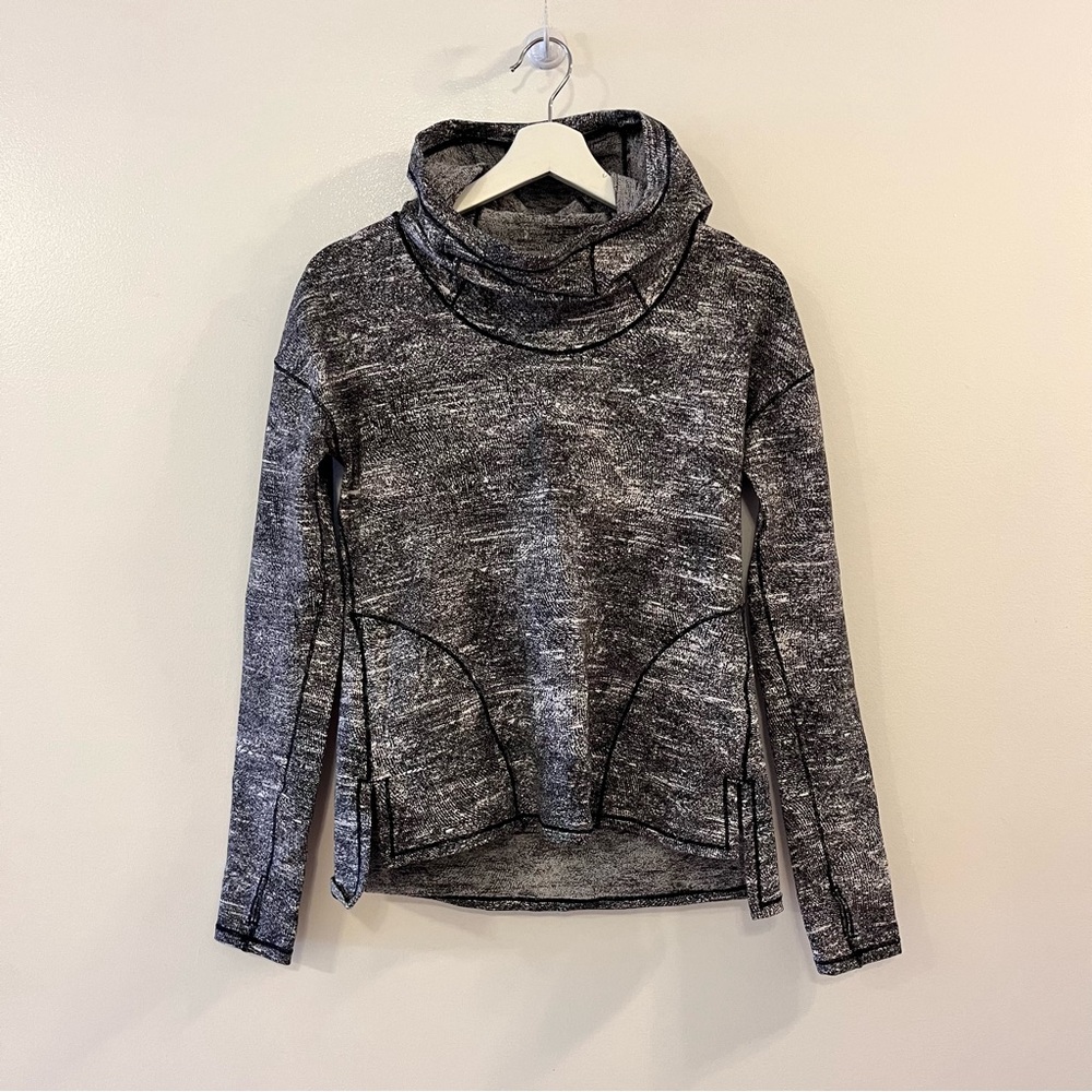 Lululemon Speckled Athletic Hooded Cowl Neck Sweatshirt Size 4